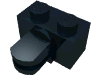 Набор LEGO Arm Holder Brick 1 x 2 with 2 Horizontal Fingers, Черный
