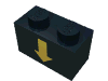 Набор LEGO Brick 1 x 2 with Yellow Down Arrow and Black Border Print, Черный
