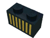 Набор LEGO Brick 1 x 2 with Yellow Grill Print, Черный
