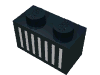 Набор LEGO Brick 1 x 2 with White Grill Print, Черный