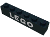 Набор LEGO Brick 1 x 6 with White 'LEGO' Text Print, Черный