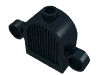Набор LEGO Front Grill 1 x 2 x 2 Round Top [Lights & Centre Top Stud], Черный