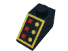 Набор LEGO Slope 45В° 2 x 1 with 3 Red Lamps, 3 Yellow Buttons, Yellow Border Print, Черный