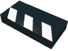 Набор LEGO Tile 1 x 2 with Partial White Stripes Print slate,clapboard,director,studios, Черный