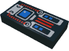 Набор LEGO Tile  1 x  2 with Blue Screen, Red and Silver Panel Print, Черный