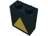Набор LEGO Brick 1 x 2 x 2 with Inside Axleholder and Yellow Triangle Print train decoupler, Черный
