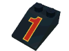 Набор LEGO Slope Brick 33 3 x 2 with Red '1' and Yellow Outline Print, Черный
