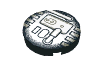 Tile  2 x  2 Round with Grey and Black Machinery Print