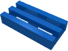 Набор LEGO Tile Special 1 x 2 Grille without Bottom Groove, Голубой