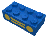 Набор LEGO Brick 2 x 4 with Yellow Car Grille Print, Голубой