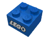 Набор LEGO Brick 2 x 2 with LEGO Logo with Open O Print, Голубой