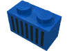 Набор LEGO Brick 1 x 2 with Black Grill Print, Голубой