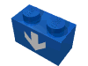Набор LEGO Brick 1 x 2 with White Down Arrow Print, Голубой