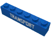 Набор LEGO Brick 1 x 6 with White 'TRANSPORT' Solid Print, Голубой