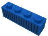 Набор LEGO Brick 1 x 4 with Black Grill Print - 15 Bars, Голубой