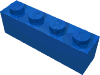 Набор LEGO Brick 1 x 4 without Bottom Tubes, Голубой