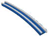 Набор LEGO Train Track 12V Conducting Rail Curved [No Cable Connection Holes], Голубой