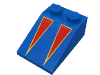 Набор LEGO Slope Brick 33  3 x  2 with Red on Yellow Triangles Print, Голубой