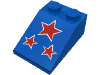 Набор LEGO Slope 33В° 3 x 2 with Red Stars Print, Голубой