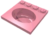 Набор LEGO  Sink 4 x 4 with Elliptical Basin, Розовый