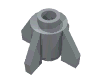 Набор LEGO Brick, Round 1 x 1 with Fins, Pearl Light Gray