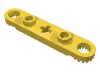 Набор LEGO Technic, Plate 1 x 5 with Toothed Ends, 2 Studs and Center Axle Hole, Желтый