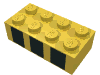 Brick 2 x 4 with Three Black Squares Print
