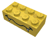 Набор LEGO Brick 2 x 4 with Wavy Mouth and Fangs Print, Желтый