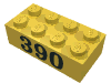 Набор LEGO Brick 2 x 4 with Black '390' Print, Желтый