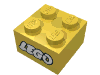 Набор LEGO Brick 2 x 2 with LEGO Logo with Open O Print, Желтый