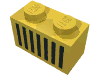 Набор LEGO Brick 1 x 2 with Black Grill Print, Желтый