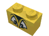 Набор LEGO Brick 1 x 2 with Black and White Squinting Eyes and Hair Print, Желтый