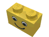 Brick 1 x 2 with Eyes and Smile Print