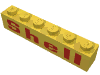 Набор LEGO Brick 1 x 6 with Red Rounded 'Shell' Print, Желтый