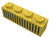 Набор LEGO Brick 1 x 4 with Black Grill Print - 15 Bars, Желтый