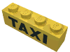 Набор LEGO Brick 1 x 4 with Black TAXI Print, Желтый