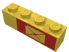 Набор LEGO Brick  1 x  4 with Envelope on Red Background, Right Print, Желтый