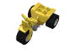 Набор LEGO Tricycle Complete Assembly with Dark Gray Chassis & White Wheels, Желтый