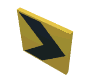 Набор LEGO Roadsign Clip-on 2 x 2 Square with Black Arrow Print, Желтый