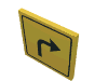 Набор LEGO Roadsign Clip-on  2 x  2 Square with Black Turn Arrow Print, Желтый