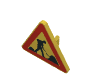 Набор LEGO Roadsign Clip-on  2.2 x  2.667 Triangular w/ Road Works Print, Желтый