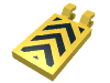 Набор LEGO Tile 2 x 3 with Horizontal Clips with Danger Chevron Print flag,mudflap, Желтый
