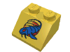 Набор LEGO Slope Brick 45В° 2 x  2 with SW Blue Segmented Fish Print, Желтый