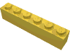 Набор LEGO Brick 1 x 6 without Bottom Tubes, Желтый