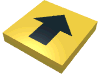 Набор LEGO Tile 2 x 2 with Black Wide Arrow Print, Желтый