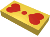 Набор LEGO Tile 1 x 2 with Red Hearts Print Scala Jewlery, Желтый