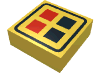 Набор LEGO Tile 1 x 1 with Red and Black Buttons Print, Желтый