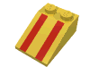 Набор LEGO Slope 33В° 3 x 2 with Red Stripes Print, Желтый