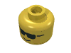 Набор LEGO Minifig Head Glasses with Black Sunglasses and Standard Grin Print [Blocked Open Stud], Желтый