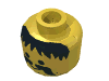 Набор LEGO Minifig Head with Messy Hair, Moustache and Stubble Print [Blocked Open Stud], Желтый